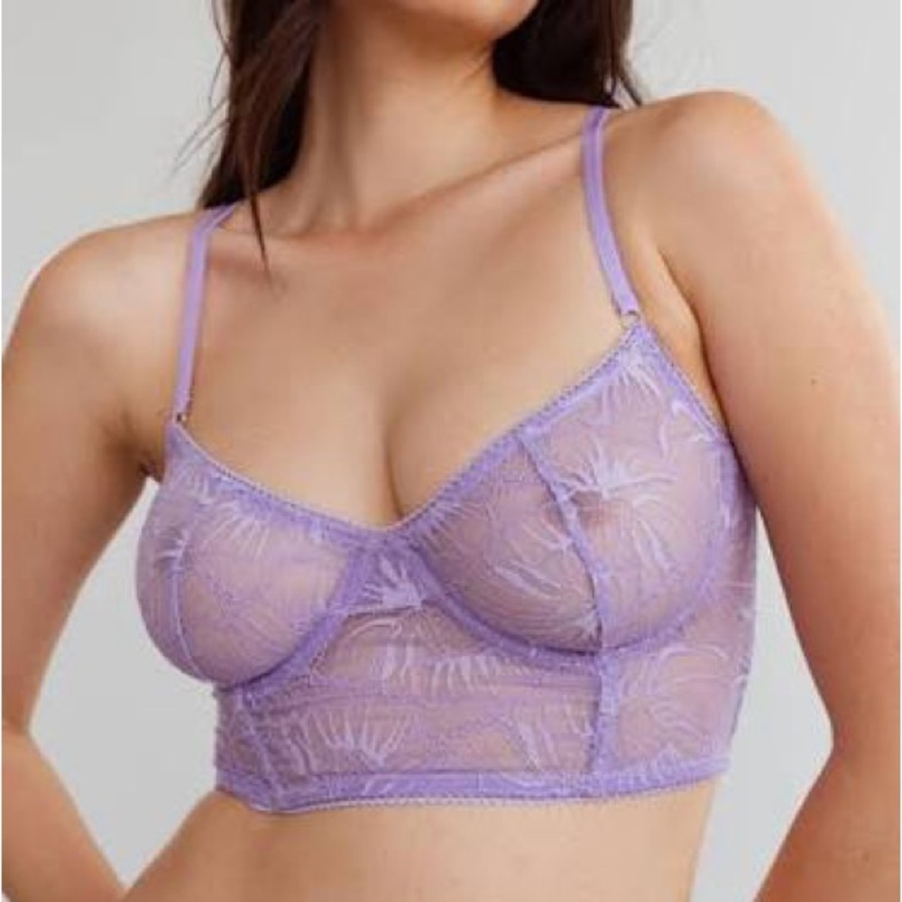 Estelle Corset Bralette in Lavender Lace